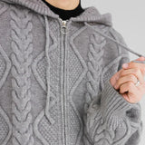 Advbridge Solid Twist Zip Sweatshirts Winter Fall Long Sleeve Knitted Cardigans Coat Fashion Hoodies Top Men Clothing New Sweater