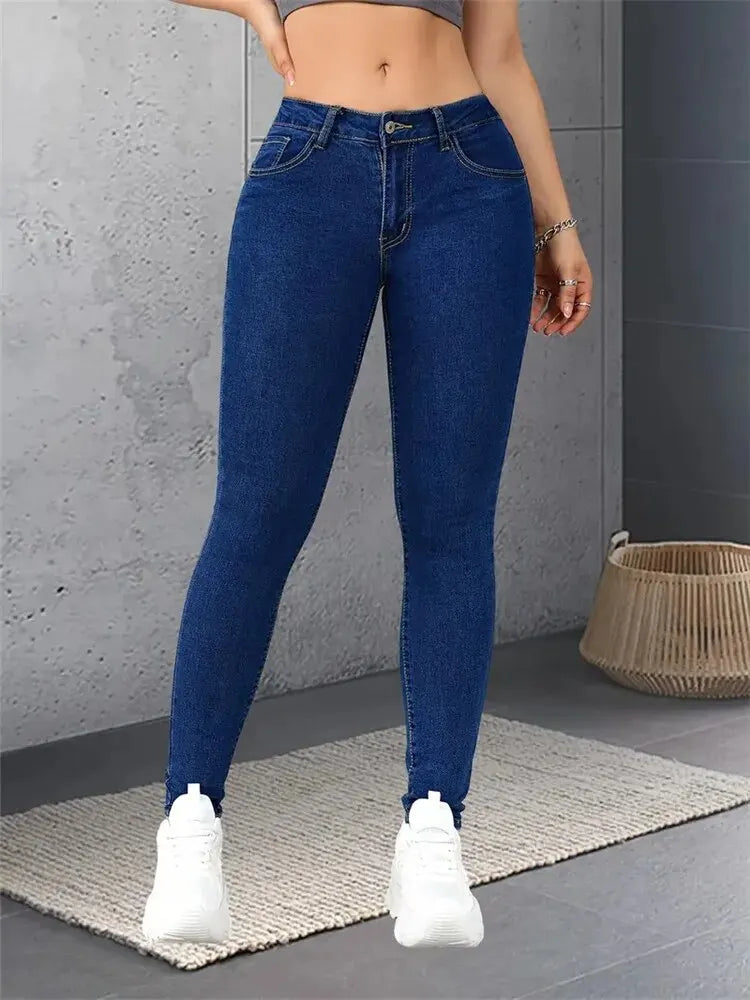 Advbridge Women Stretch Skinny Jeans Lady Slim Fit Pencil Jeans Girls Leggings Straight Leg Denim Pants Blue Gray Black Sexy Long Trousers