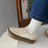 ADVBRIDGE  -  Thick-soled Checkered Women's Shoes Casual Slip-on Loafers New Spring Fashionable Rubber Board Shoes For Men Women