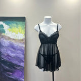 ADVBRIDGE  -  Beauty Nightdress Mesh Gauze Lace Sexy Lingerie Nightgowns with Thong Uniform Perspective New Sexy Pajamas Women Comfortable