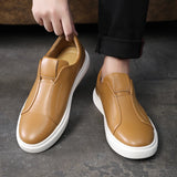 Advbridge Fashion Men's Skateboard Shoes Sneakers Men Casual Slip-on Leather Shoes Loafers Mens Outdoor Driving Flats