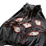 ADVBRIDGE  -  New Y2K Harajuku Retro Hoodie Men and Women Rock Hip Hood Eyes Patchwork Zipper Hood Fashion Street Clothing Casual Jacket Tops