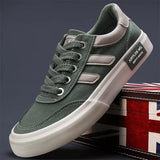 ADVBRIDGE  -  Men Canvas Shoes Casual Lace Up Sneakers Summer Fashion Breathable Vulcanize Shoes Rubber Flats Outdoor Autumn Casual Man Shoes