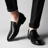 ADVBRIDGE  -  Casual Leather Shoes for Men Autumn Breathable Men's Shoe New One Foot Soft Top Soft Sole Casual Bean Leather Shoe Mens Zapatos