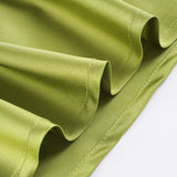 ADVBRIDGE  -  Elegant Light Green Satin One-Shoulder Sheer Mesh Bodycon Mini Dress Women Sexy See Through Ruched Slim Summer Party Dress