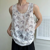 Advbridge 2024 Summer New Chinese Style Sleeveless T-shirt Men's Clothing Personalized Butterfly Printed Tank Top Streetwear Vest
