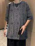 ADVBRIDGE  -  New Arrival Fashion Hip Hop Fashion Casual Leisure T Shirt Men Harajuku T-Shirts Korean Style Solid Color Tees Tops 2025 Q93