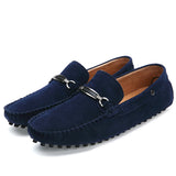 ADVBRIDGE  -  Fashion Loafers Men Suede Soft Driving Moccasins Man Slip on Flats Lightweight Lazy Shoes For Man Genuine Leather Men's Shoes