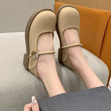 ADVBRIDGE  -  Mary Jane Flat Shoes for Women Spring and Summer New Style White Loafers with Skirt Gentle Small Leather Shoes