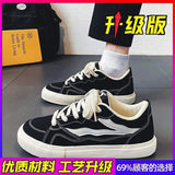 ADVBRIDGE  -  Men's Summer 2025 Canvas Low-Top Thick-Heeled Casual Shoes Breathable Rubber Sole round Toe Cotton Lined Versatile Teen Shoes