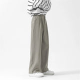 Advbridge Grey Black Suit Pants Men Fashion Society Mens Dress Pants Korean Loose Straight Wide Leg Pants Mens Office Formal Trousers
