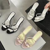 Advbridge Summer Flower Narrow Band Woman Slippers Slip On Thin Low Heels Party Stripper Beach Ladies Mules Slides Zapatos Mujer