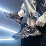 Advbridge Breathable Mesh Men Sneakers Solid Color Harajuku Style Casual Outdoor Running Shoes Comfortable Lightweight Cool Training Shoes