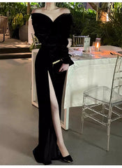 Advbridge Spring Long Sexy Black Stretchy Fitted Birthday Party Evening Dresses for Women Luxury Elegant Off the Shoulder Clothing