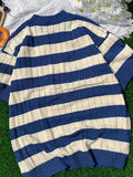 ADVBRIDGE  -  Striped Men'S Tee Clothing Cartoon Home Tee Clothing Popular Youth Contrast Color T Shirt Retro Funny Short Sleeve Q242