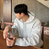 Advbridge Winter Clothing Men's Luxury Knitted Zipper Hooded Pullovers Sweater Casual Streetwear Striped Solid Color Long Sleeve Hoodie