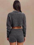 Advbridge Knit Cardigan Sweater Female Long Sleeve Cropped Solid Top Streetwear Casual Patchwork Commute Top Women Knitwear Cardigan