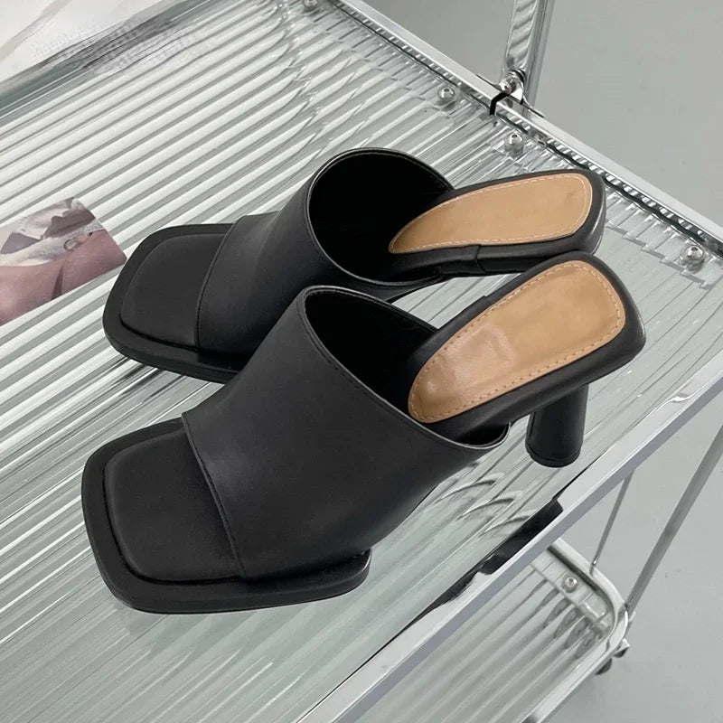 ADVBRIDGE  -  Summer Luxury Design Slipper Women Fashion Platform Square Toe High Heel Ladies High Quality Slides Outdoor Dress Party Sandals