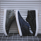 Advbridge  Men's All-match High Top Casual Sneakers Spring and Autumn High Top Canvas Shoes Breathable Deodorant Men's Denim Shoes