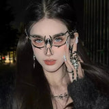 Advbridge Women Men Metal Mask Punk Glasses Halloween Carnival Party Mask Cosplay Costumes Props Facial Decoration Eyeglasses Eyewear 1PC