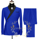Advbridge Double Breasted Black Shawl Lapel  Slim Fit Mens Suits Wedding Groom Tuxedos Male Dress Party Jacket Pant Terno Masculino