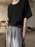 ADVBRIDGE  -  Men's Cotton Short Sleeve T-shirts New Korean Style Fashion Solid Color Simple Pullover Male Clothing 2025 Summer