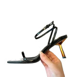 ADVBRIDGE  -  Low Sandals Woman Leather Low-heeled Rubber Hoof Heels Slides Rome Fabric Patent Low Sandals Woman Leather Low-heeled Hoof Heels