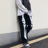 Advbridge Trousers With Print White Jeans For Men Skeleton Straight Male Cowboy Pants Designer Comfortable Korean Autumn Harajuku