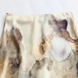 Advbridge  Ailsa 2024 Spring New Product Women's Tie Dyed Silk Satin Loose Single breasted Shirt High Waist Slim Skirt Set