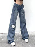 Advbridge Vintage Y2k Women Cargo Jeans Low Waist 2000s Star Aesthetic Denim Trousers Grunge Streetwear Gyaru Harajuku Retro Jeans