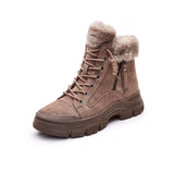 Advbridge 2024 Winter Shoes Women Snow Boots Thick Sole Warm Plush Cold Winter Shoes Genuine Leather Suede Women Ankle Boots A4112