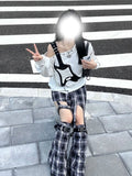 Advbridge  Grunge Punk Style Women T-shirts Sexy Off Shoulder Harajuku Graphic T-shirts Y2k Japanese Gyaru Long Sleeve Kpop Fashion