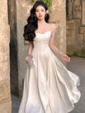 Advbridge Summer New French Elegant Spaghetti Strap Sleeveless Vestidos Mujer A-line Evening Wedding Party Midi Dress For Women