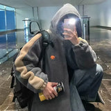 Advbridge Men‘s Wintern outfits Thickened Fleece-Lined Loose-Fit Cotton Coat 2024 Autumn/Winter New Men's Youth Warm Padded Jacket Lamb Wool Cotton Coat Hooded Advbridge Men‘s Wintern outfits