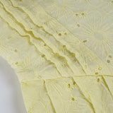 ADVBRIDGE  -  Casual Hollow Out A-Line Dress Slim Deep V-Neck Short Puff Sleeve Mini Dresses For Women 2025 Summer Fashion Streetwear