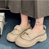 ADVBRIDGE  -  Shallow Mouth Single Shoe Breathable One Foot Sports Thick Soled Women Shoes Casual Sponge Cake Low Heel Solid Color Women Shoes
