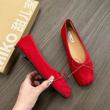 ADVBRIDGE  -  Red New Women Flat Shoes Fashion Shallow Slip On Ladies Elegant Ballerinas Shoes Soft Flat Heel Outdoor Casual Mary Jane S