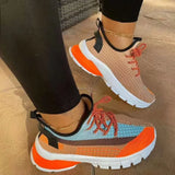 ADVBRIDGE  -  New Style Autumn2020 Low Top Color Block Round Head Flat Bottom Knitted Sports Shoes Women's EVA Material Summer Sea