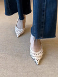ADVBRIDGE  -  Fashionable Women's Hollow Breathable Handmade Leather Sandals 2025 Pointed Toe Wrapped Single Shoe