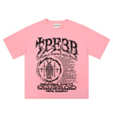 Advbridge Dark Summer New T Shirt for Men and Women Cotton Printed Short Sleeved Y2K Gothic Punk Round Neck Retro Casual Design Niche Tops