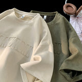 Advbridge New suede T-shirt Men Basic Stereo Letter Solid Color Tshirts Unisex Short Sleeve Tops 2024 Summer Leisure O-neck T-Shirt Male
