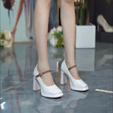 ADVBRIDGE  -  Women Shoes 2025 Spring Pumps Latest Mary Jane Basketball Platform Chunky Sandals Casual Heels Footwear New Lolita Thick Block C