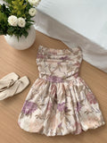ADVBRIDGE  -  Sexy Strapless Dresses for Women's French Style Printed Retro Dresses Summer Fashion Vestidos mujer