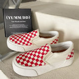 ADVBRIDGE  -  Thick-soled Checkered Women's Shoes Casual Slip-on Loafers New Spring Fashionable Rubber Board Shoes For Men Women