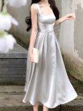 Advbridge Women Fashion Summer Elegant Casual Party Dress Sleeveless Vintage A-Line Solid Chic Prom Wedding Vestidos Female Clothes Robe
