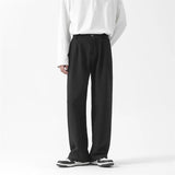Advbridge Grey Black Suit Pants Men Fashion Society Mens Dress Pants Korean Loose Straight Wide Leg Pants Mens Office Formal Trousers