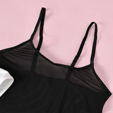 ADVBRIDGE  -  Halloween Mesh Temptation Set Women Sexy 4-pieces Erotic Cosplay Home Nightwear Headdress+White Shawl+G-thong+Sling Dresses