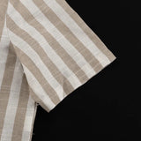 ADVBRIDGE  -  New Striped 2 Piece Set Women Crew Neck Single Breasted Short Sleeve Short Blouse Summer Elegant Casual Fashion Shorts Sets