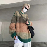 Advbridge Panelled Sweaters Men Korean Style O-neck Baggy Daily Tender Temperament Unisex Fitness Teenagers Spring Autumn Fashion Leisure