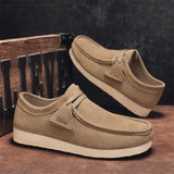 ADVBRIDGE  -  Fashion Suede Loafers Shoes For Men Grey Casual Shoes Men Platform Slip-on Men's Driving Shoes Lightweight Versatile Mens Shoes